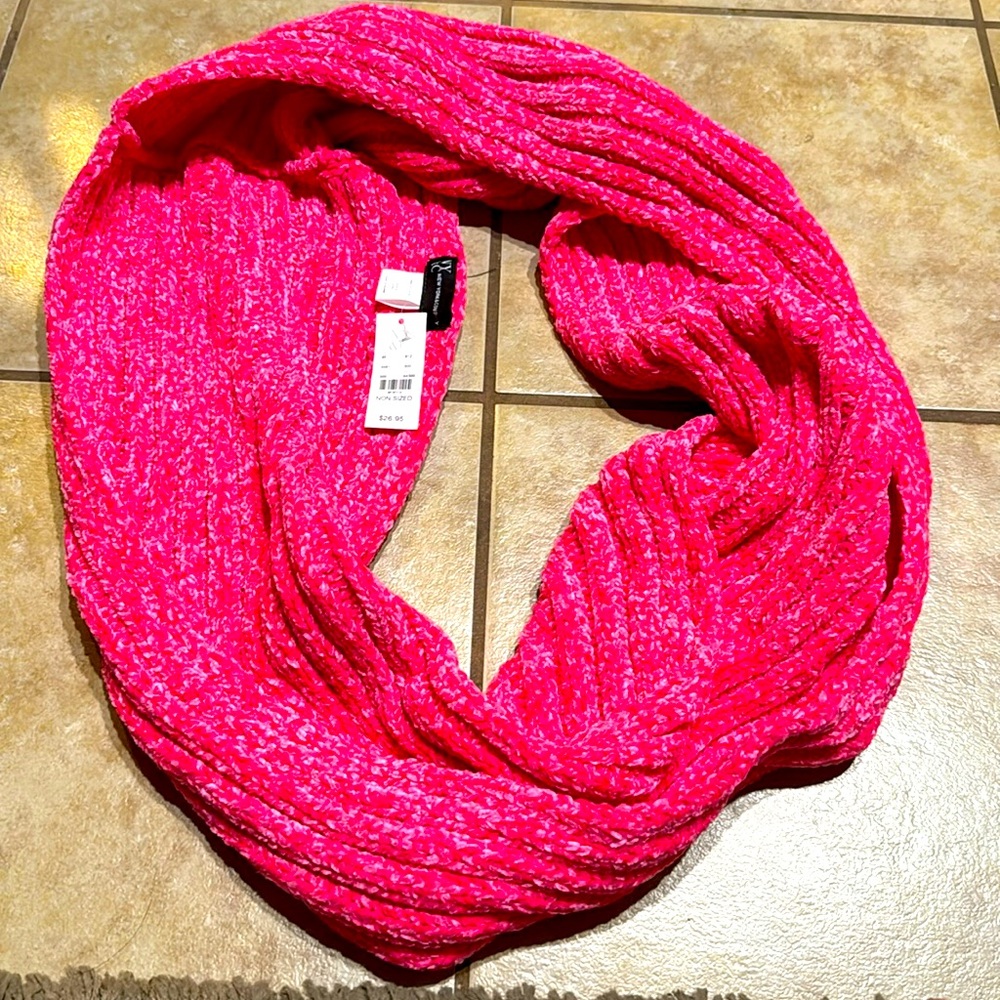 Hot pink infinity scarf.
